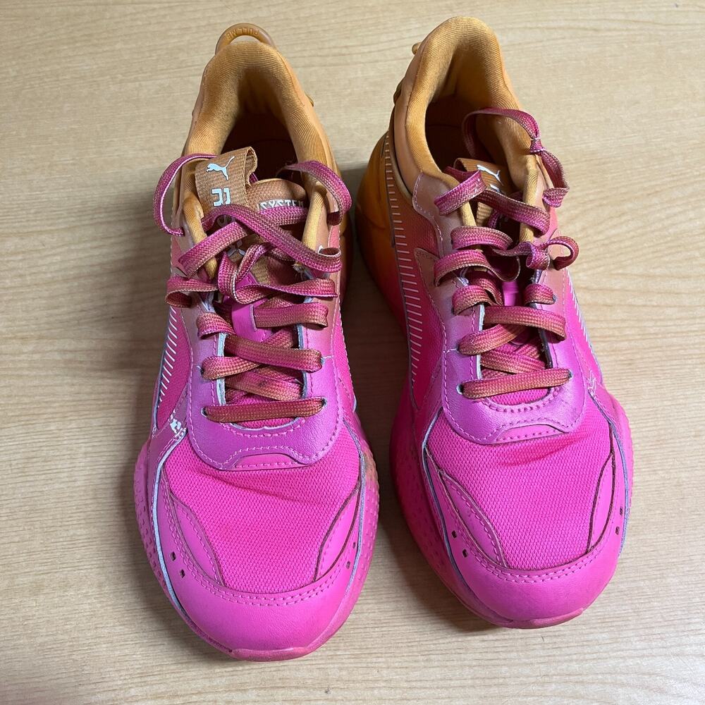 Puma RsX Faded Lace Up Womens Orange Pink Sneakers 39288402 Size 7.5